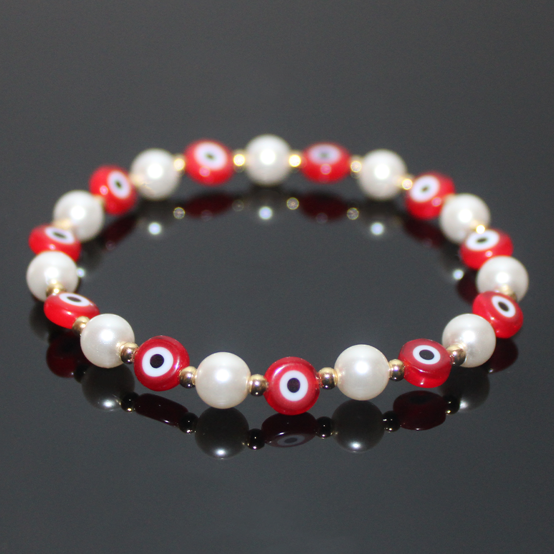 Evil Eye Pearl Bracelet