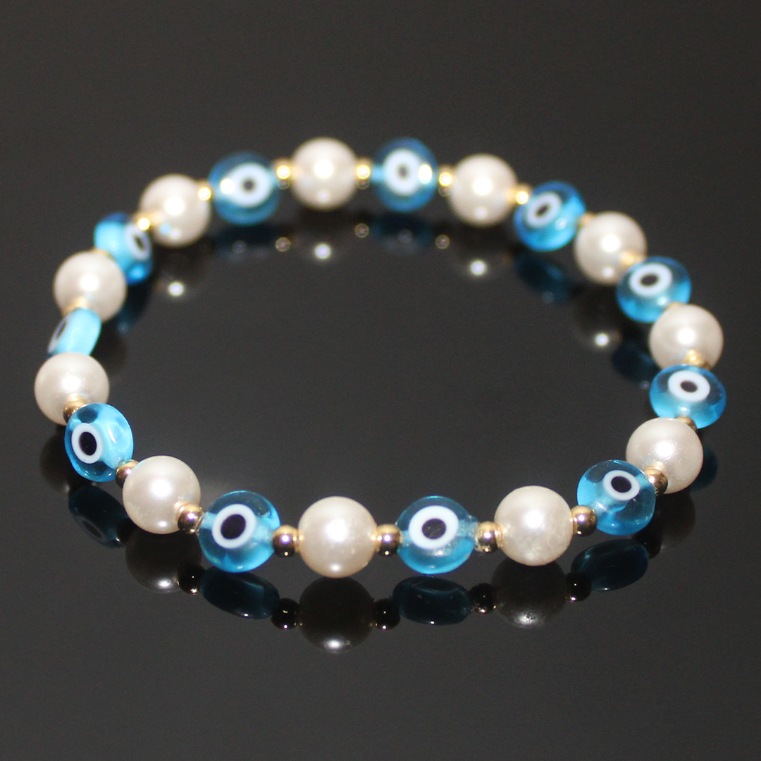 Evil Eye Pearl Bracelet